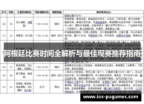 阿根廷比赛时间全解析与最佳观赛推荐指南